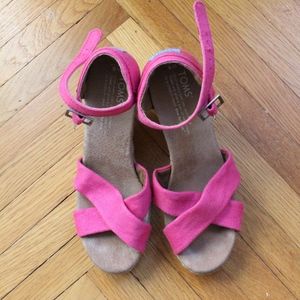 TOMs Pink Wedges